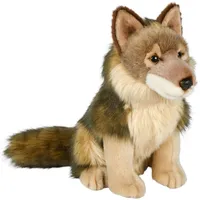 Uni-Toys - Wolf, sitzend - 25 cm (Höhe) -