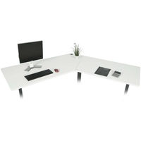 Mendler Tischplatte HWC-D40 für Eck-Schreibtisch, Schreibtischplatte, 120° weiß