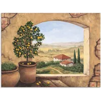 ARTland Wandbild ARTLAND "Fenster in der Toskana", beige (farbe
