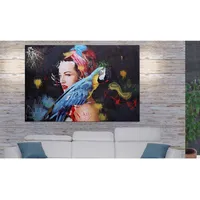 MCW Ölgemälde Frau MCW-H25, Leinwandbild Wandgemälde Gemälde, handgemaltes XL