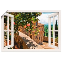 Artland Wandbild »Fensterblick Rosen Balkon Toskana«, Garten (1 St.),