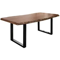 MASSIVMOEBEL24.DE MASSIVMOEBEL24 Baumtisch Akazie 200x100x77 natur lackiert / U-Beine