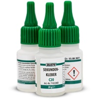SILISTO Sekundenkleber 3x20g Transparent, Superkleber Dünnflüssig, Alleskleber - extrem