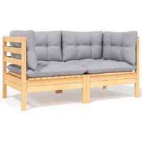 VidaXL Loungesofa 2-Sitzer grau