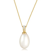 Elli DIAMORE Halskette Damen Süßwasserzuchtperle Diamant (0.05 ct) 585