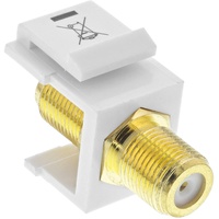InLine Keystone Einbauadapter, Verbindungskupplung für Sat-Kabel, 2x F-Buchsen, weiß
