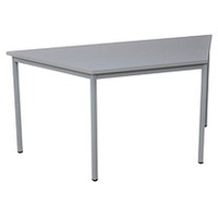 Gürkan Mehrzwecktisch grau Trapezform, Vierkantrohr grau, 140,0 x 70,0