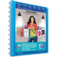 Oxford sichtbuch polyvision A4 PP vario-zipp-Prinzip 20 Hüllen blau