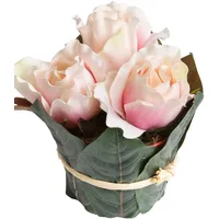 Botanic-Haus Rosenarrangement mit Blättern umwickelt«, rosa