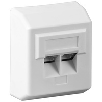 Goobay CAT-5e-Aufputzdose (AP) 2x RJ45-Anschlüsse, geschirmt, Weiss