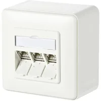 Metz Connect Netzwerkdose Aufputz CAT 6a 3 Port Reinweiß
