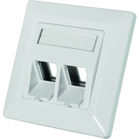 Logilink Unterputzdose für 2 Keystone Buchsen/ Module 2-fach signalweiß