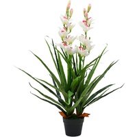 VidaXL Künstliche Cymbidium Orchideenpflanze mit Topf 100 cm Grün
