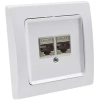 ChiliTec Delphi Netzwerk-Dose 2-fach CAT6a, mit 1-fach Rahmen Unterputz
