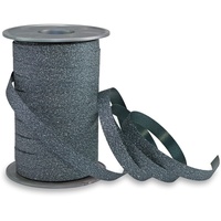 Präsent Poly Glitter Ringelband Petrol, 100 m leicht kräuselndes
