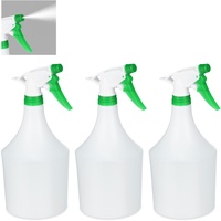 Relaxdays Sprühflasche Pflanzen, 3er Set, einstellbare Düse, 1 Liter,