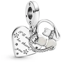Pandora Katzen & Herz Silber 799546C01