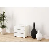 Musterring Nachtkonsole "Imola W", weiß, B:60cm H:53cm T:42cm, Floatglas,