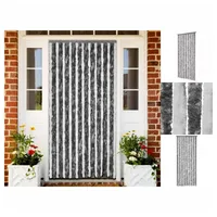 VidaXL Insektenschutz-Vorhang Grau und Weiß 90x220 cm Chenille