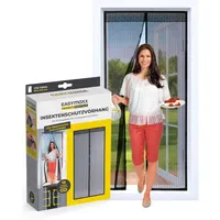 EasyMaxx Moskitonetz Magic Klick 90 x 210 cm Schwarz