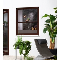 Hecht International Insektenschutz-Fensterrahmen SMART, 100x160 cm, Dunkelbraun