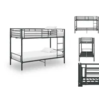 VidaXL Etagenbett Schwarz Metall 90×200 cm