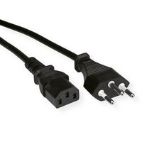 Value Netzkabel T12 auf C13, schwarz, 1,8 m