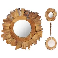VidaXL Wandspiegel 40 cm Teak Rund