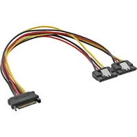 InLine SATA Strom-Y-Kabel, SATA Buchse an 2x SATA Stecker