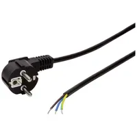Logilink Strom Anschlusskabel [1x Schutzkontakt-Winkelstecker - 1x offene Kabelenden]