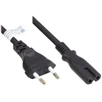 Good Connections Euro-Netzkabel Euro-Stecker an C7/Euro 8 Buchse, schwarz,