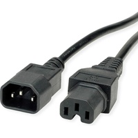 Value Netzkabel IEC320/C14 Stecker - C15 Buchse, schwarz, 1