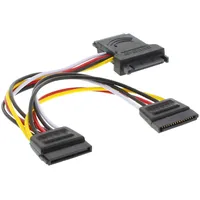 InLine SATA Stromadapterkabel, SATA Stecker/Buchse an 2x SATA Stecker