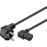 Goobay Kaltgeräte Anschlusskabel 3 m, Schwarz Schutzkontaktstecker (TypF, CEE