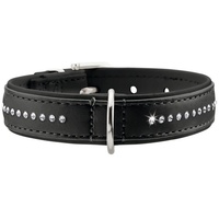 Hunter Halsband Modern Art Luxus Hundehalsband, Kunstleder, Strasssteinchen, 37