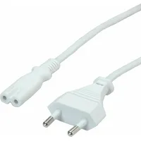 Value Netzkabel Euro-Flachstecker auf C7, 2polig, weiß, 1,8 m