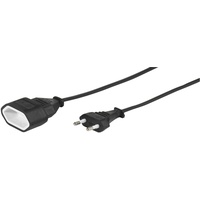 Vivanco EV5S Euro Verlängerung (Eurostecker - Eurokupplung) 5,0m schwarz