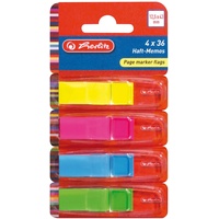 Herlitz Haft-Memos Pagemarker flags neonfarben sortiert 144 Blatt