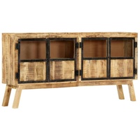 VidaXL Sideboard Braun und Schwarz 160×30×80 cm Raues Mango-Massivholz