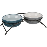 Trixie Napf-Set Keramik, Ø20cm, grau/blau (24537)
