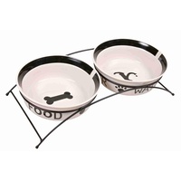 Trixie Napf-Set, Keramik, Ø25cm, weiß/schwarz (24643)