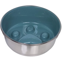 Nobby Anti-Schling Edelstahlnapf PAW, rutschfest, graugrün, 20 cm 1,60