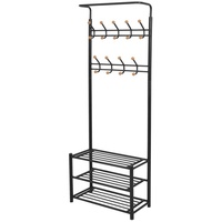 VidaXL Garderobe mit Schuhablage 68×32×182,5 cm Schwarz