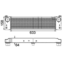 Mahle Ladeluftkühler CI 192 000P) für MERCEDES-BENZ Vito Mixto