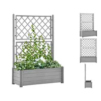 VidaXL Pflanzkübel mit Spalier 100x43x142 cm PP Steingrau