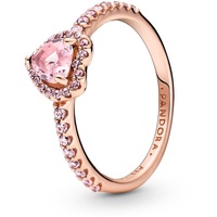 Pandora Timeless Ring "funkelndes Herz" 14k rosévergoldet, rosa Kristall,