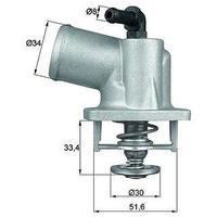 Mahle Thermostat, Kühlmittel mit Dichtung für OPEL Astra G