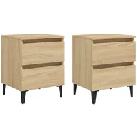 VidaXL Nachttische 2 Stk. Sonoma-Eiche 40x35x50 cm Holzwerkstoff