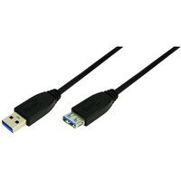 Logilink USB Kabel, USB 3.0 AM zu AF, schwarz,