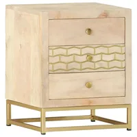 VidaXL Nachttisch Golden 40x30x50 cm Massivholz